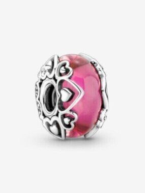 Pandora Reveal Your Love Pink Murano Glass Charm